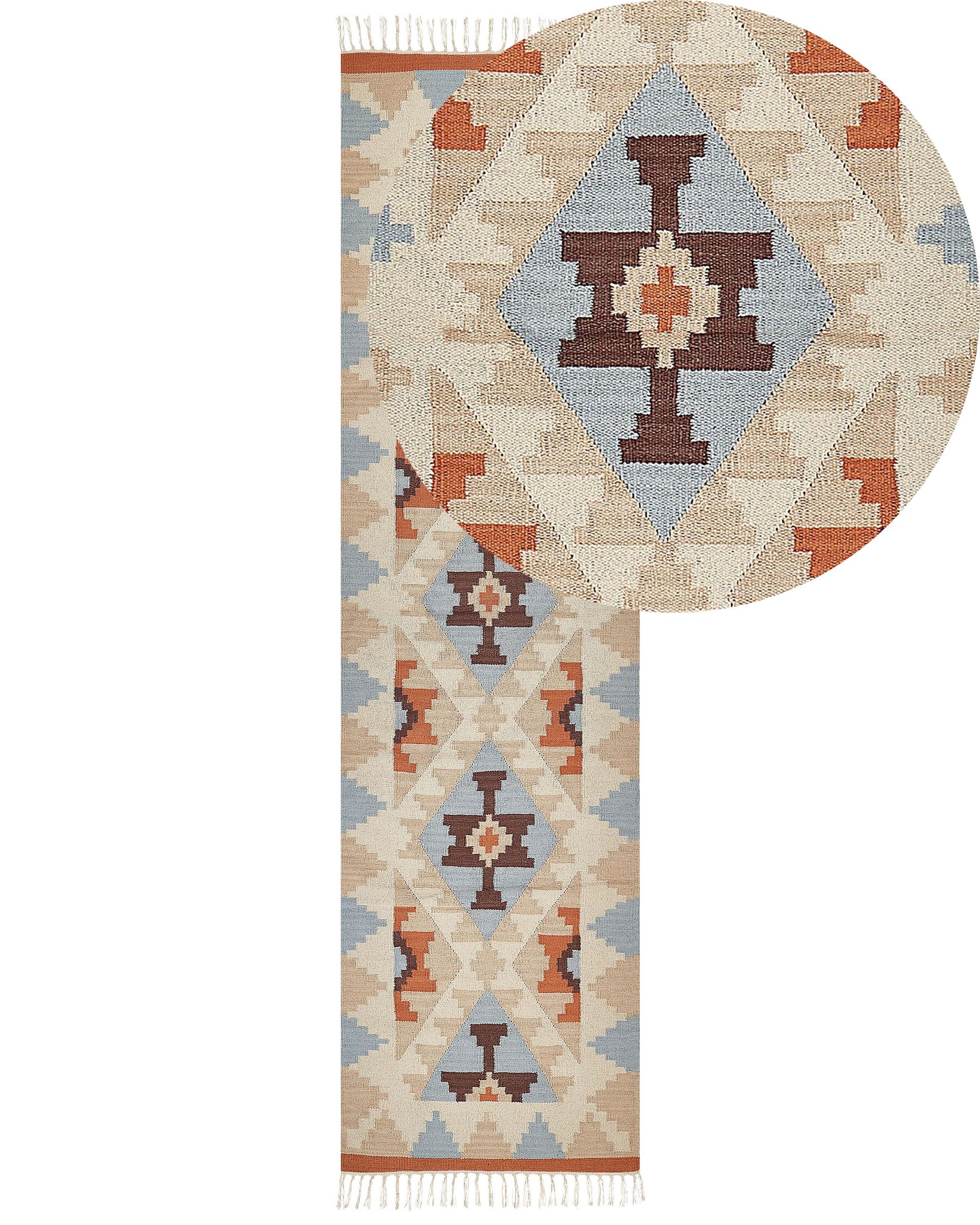 Bavlněný kelimový koberec 80 x 300 cm vícebarevný DILIJAN_869167