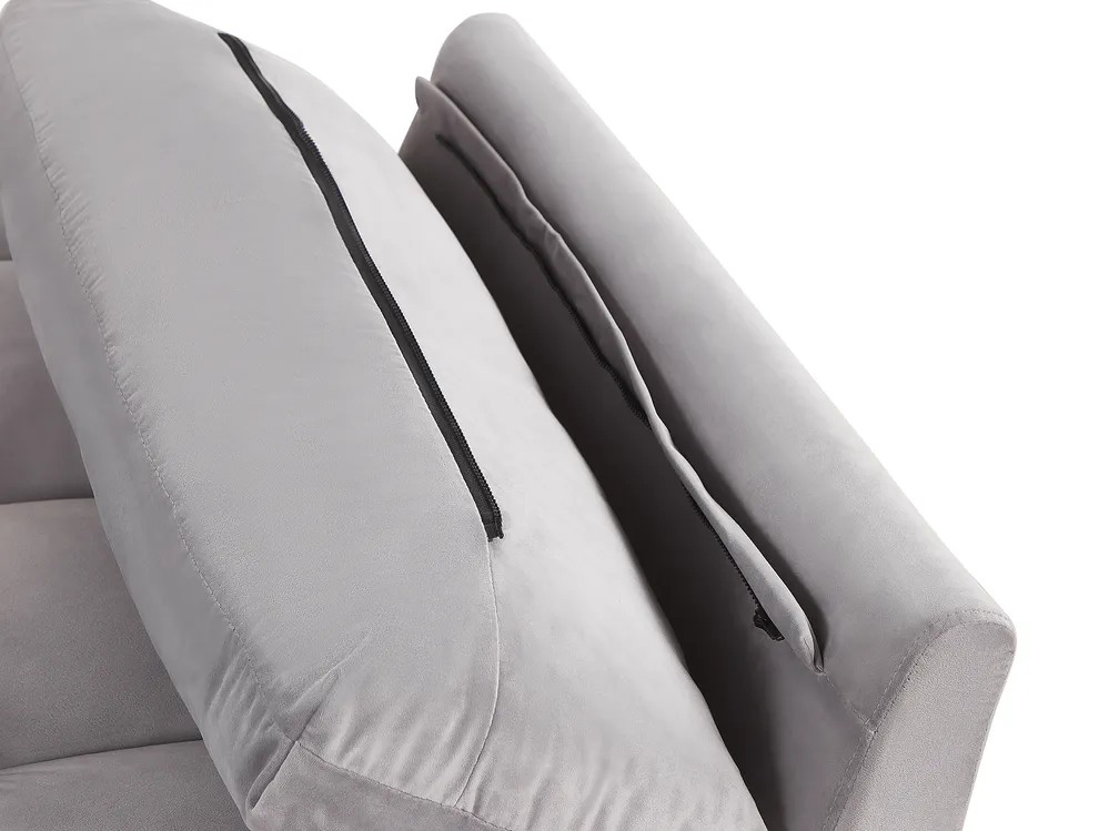 Sofa Bed 3 Seater ASBY Velvet Light Grey_788076