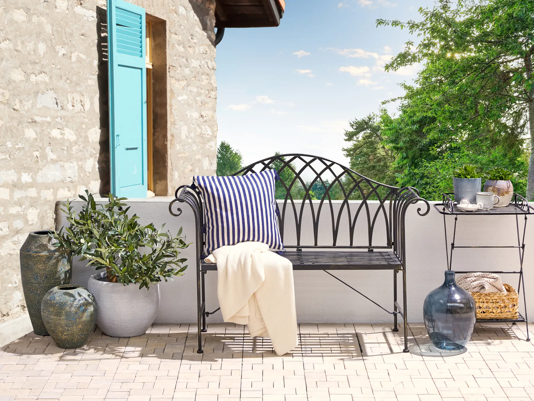 Garden Bench MILAZZO 130 cm Metal Black_825341