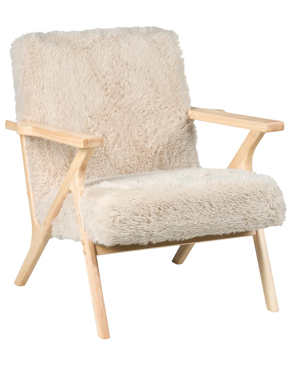 Poltrona KISA Finta pelliccia Beige chiaro_1019297