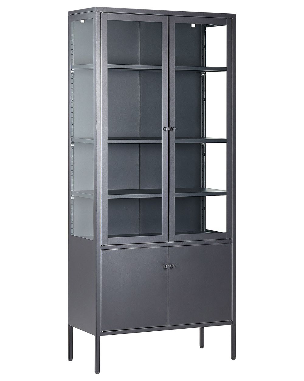 Glass Display Cabinet OXTED 80 cm Metal Black