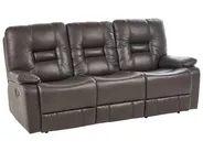 Manual Recliner Living Room Set 6 Seater BERGEN Faux Leather Brown_681651