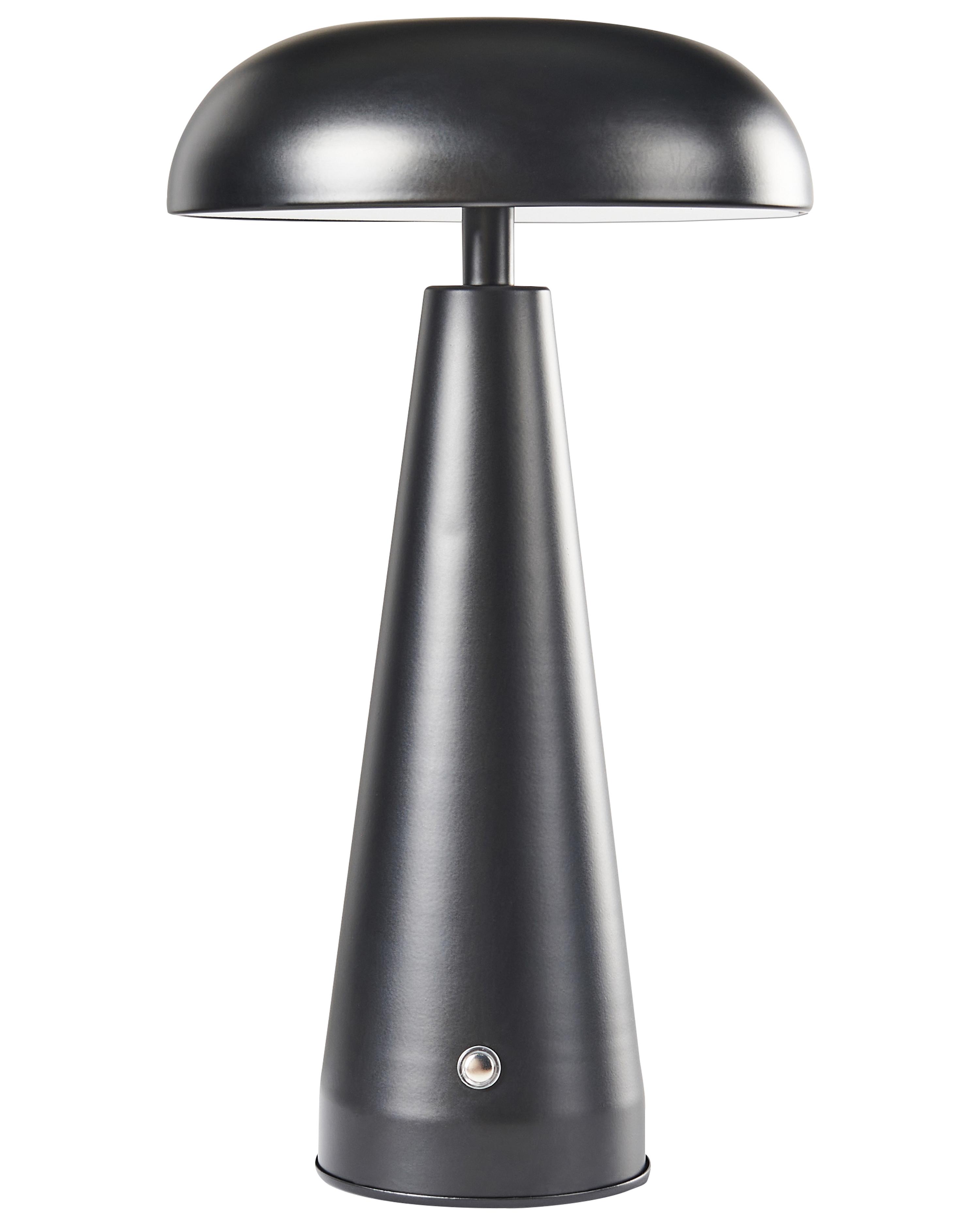 Lampada Da Tavolo LED Ricaricabile Senza Fili Amingulry - 4000mAh, Retrò In Metallo, 3 Colori E Dimmer Touch - Nero - 2
