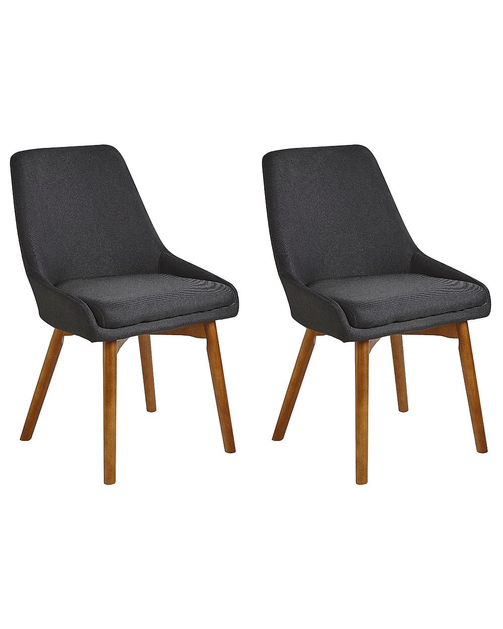 Set of 2 Dining Chairs MELFORT Fabric Black