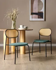 Set di 2 sedie da pranzo ADAVER Metallo Nero_888073