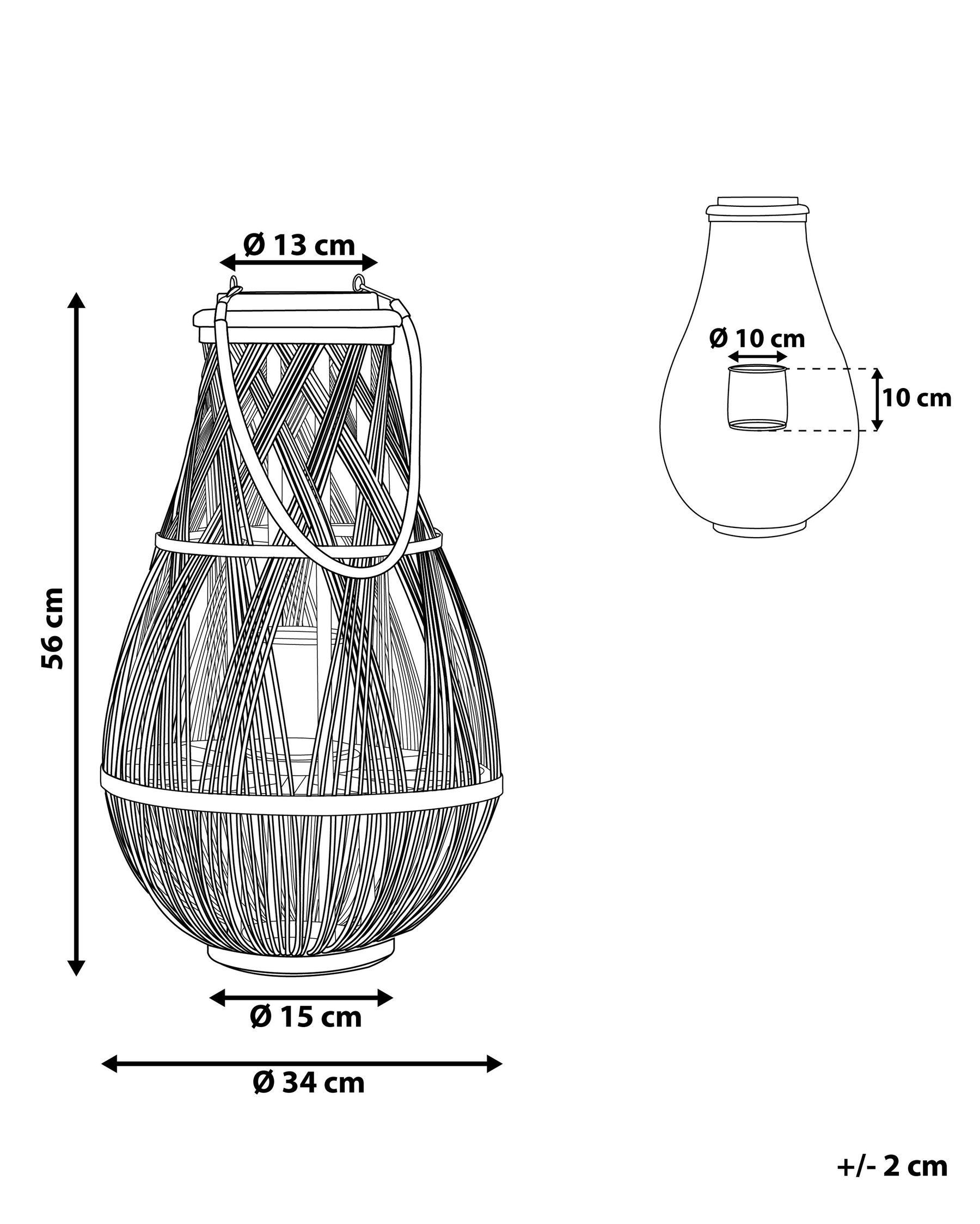 Lampion TONGA 56 cm Bambus Biały_734898