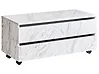 Bathroom Cabinet TERESINA 80 cm with Wheels White Marble