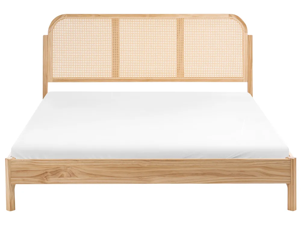 Bed Pine Wood ARCHAIL 160 x 200 cm (EU King Size) Light Brown_1082447