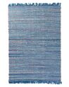 Cotton Area Rug 140 x 200 cm Navy Blue BESNI_805856