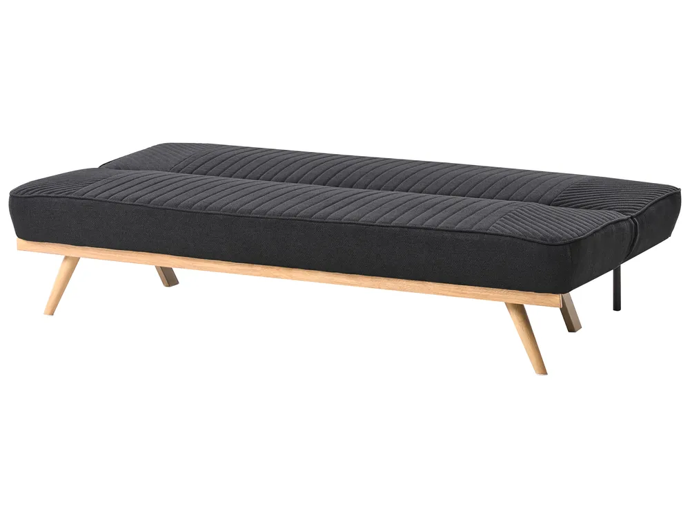 Sofa Bed 2 Seater KALFAFEL Fabric Black_1009344