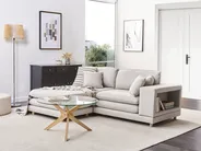 Divano 2 posti HEDEN con ottomana Tessuto Beige chiaro_950590