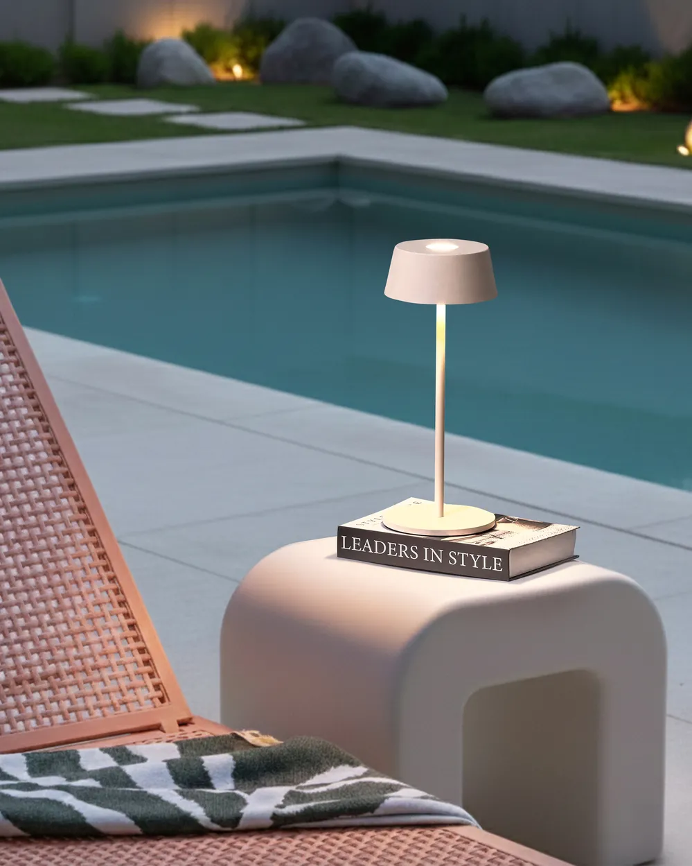 Wireless LED Table Lamp GUDER with Dimmer Metal Beige_1042258
