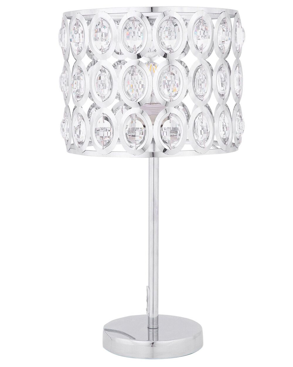 Table Lamp TENNA Crystal Silver Beliani