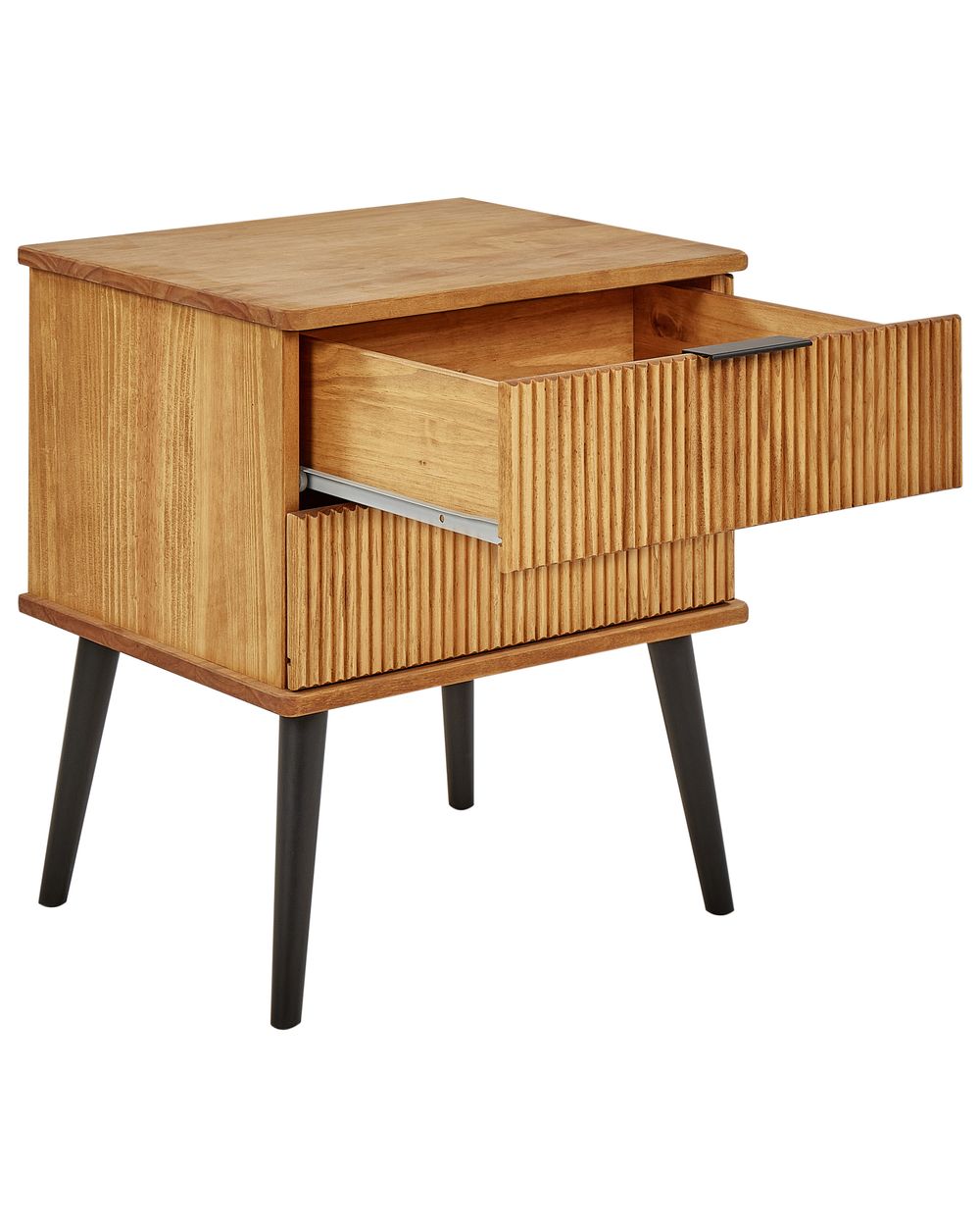 2 Drawer Bedside Table TIMMINS Light Wood Beliani