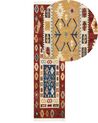 Kelim Teppich Wolle mehrfarbig 80 x 300 cm orientalisches Muster Kurzflor VOSKEHAT_858471