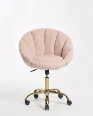 Schreibtischstuhl ANNABELLE Bouclé Pfirsichrosa_1182981