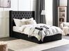 Zamatová posteľ s úložným priestorom 140 x 200 cm čierna LUBBON_833792