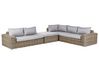 Ensemble de jardin modulable 6 places en rotin synthétique marron clair PALERMO_929215