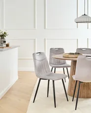 Set di 4 sedie da pranzo ARGYLE Velluto Grigio chiaro_995912