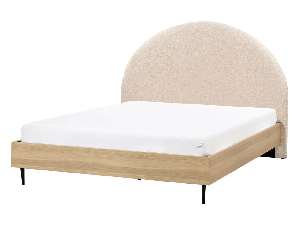 Bett mit Lattenrost Bouclé MILLAY 140 x 200 cm Beige_971523