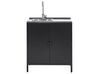 Steel Outdoor Kitchen Cabinet with Sink Black VILAMA_872456