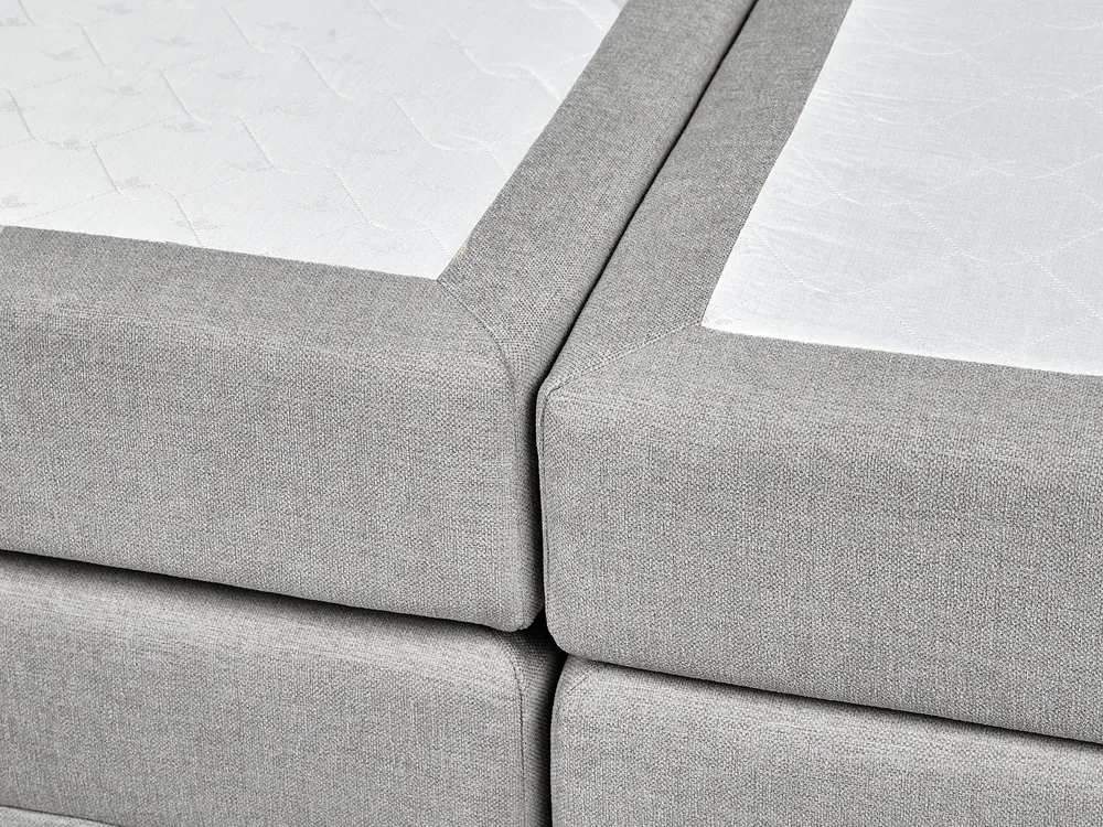 Divan Bed with Storage MINISTER Fabric Light Grey 160 x 200 cm (EU King Size)_873516