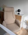 Silla de oficina reclinable de poliéster beige/plateado PILOT_887508