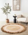 Round Jute Area Rug ø 140 cm Beige GODEKLI_904072