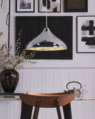 Metal Pendant Lamp Silver ISKAR