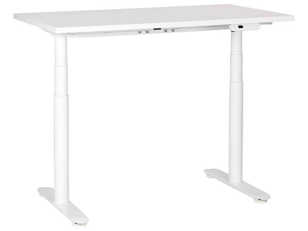 Secretária de pé ajustável eletricamente DESTINAS 120 cm x 72 cm Branco