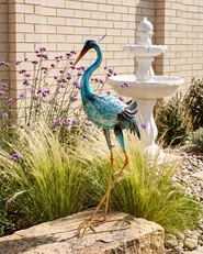 Garden Statue IFUGAO Crane Blue_1083086