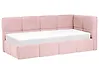 Sofá cama Tela JACOU 90 x 200 cm con almacenaje Derecha Rosa