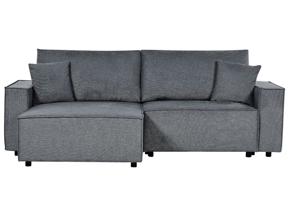 Corner Sofa Bed KARILA with Storage Fabric Dark Grey Right Hand