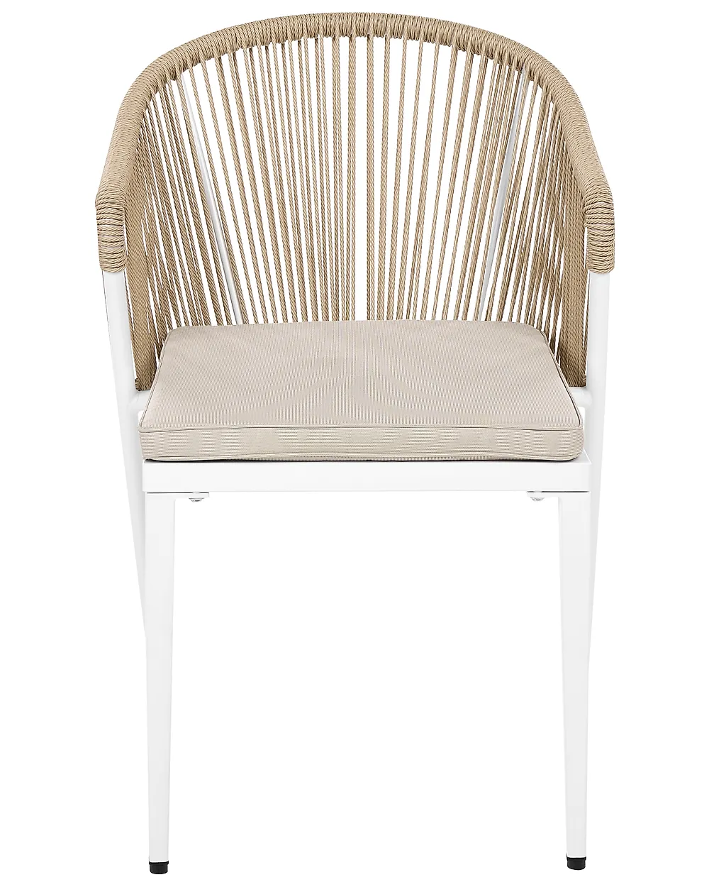 Set of 2 Garden Chairs with Cushions PARANEA Metal Beige_1179579