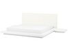 EU King Size Faux Leather Headboard Bed White ZEN_751586