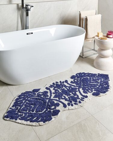 Cotton Bath Mat 150 x 60 cm Blue CANBAR