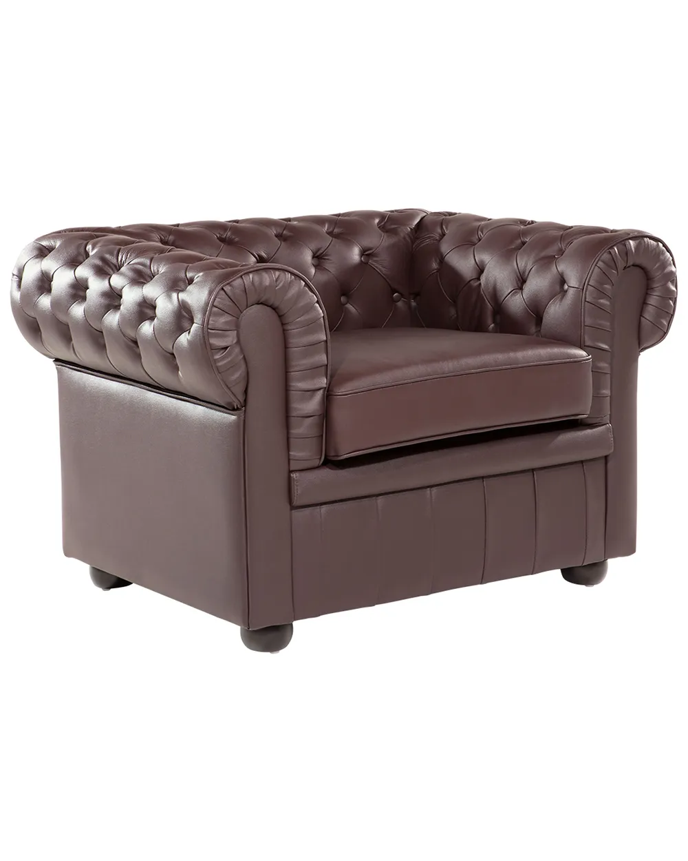 Poltrona CHESTERFIELD Pelle naturale Marrone