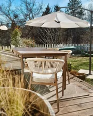 Garden Dining Table FLAVIA 185 cm 96 cm Metal Brown_976476