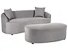 Sofa AMAL with Ottoman Fabric Grey
