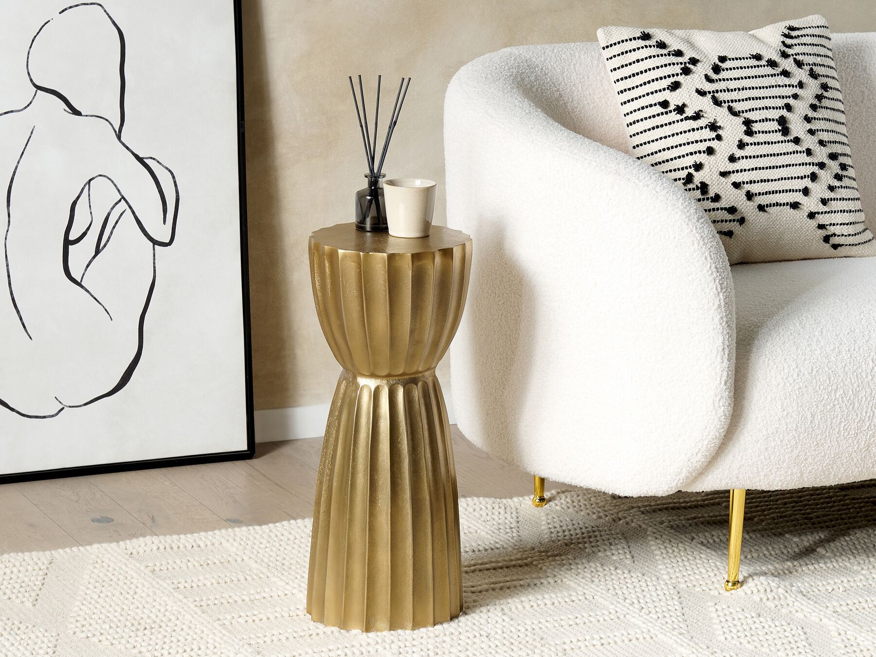 Metal Side Table Gold OUYEN_853741