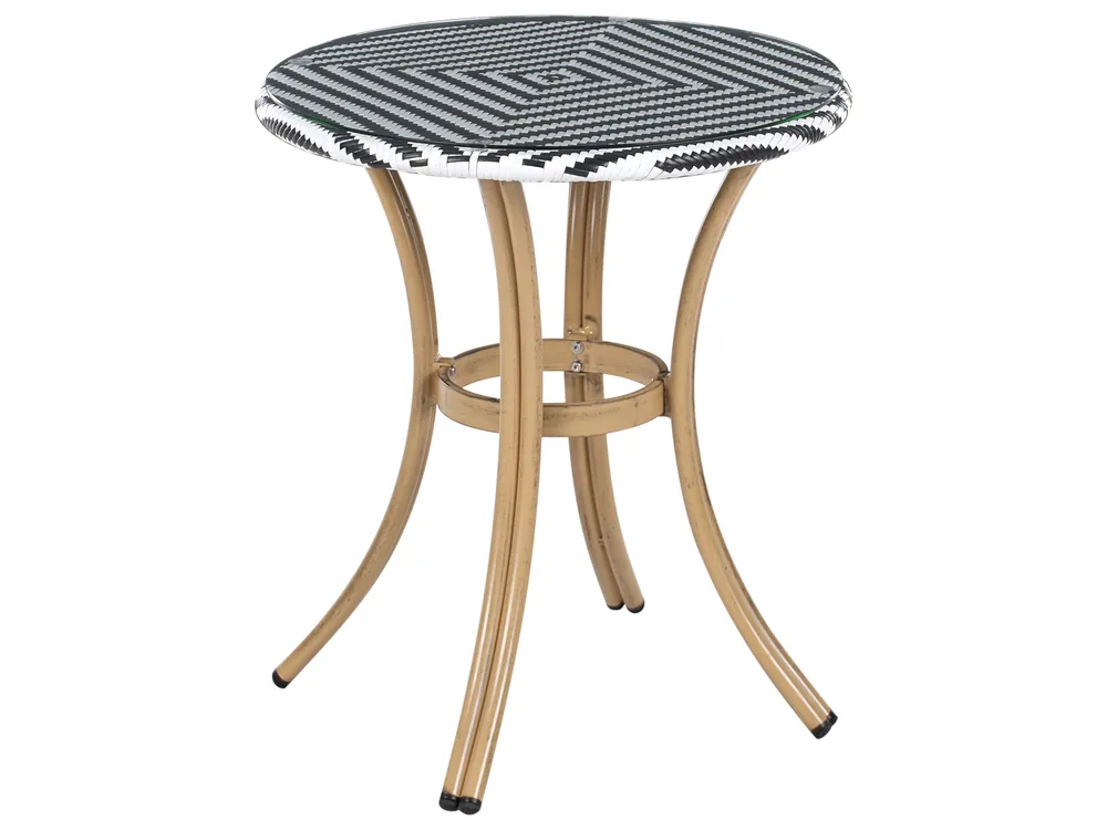 Set da pranzo da giardino 4 posti RIFREDDO Rattan sintetico (PE) Nero/Bianco_990505