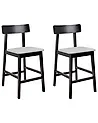 Set of 2 Bar Chairs ISANTI Wood Black/ Grey