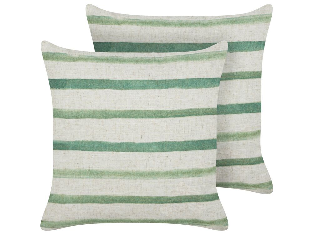 Green striped cushions store