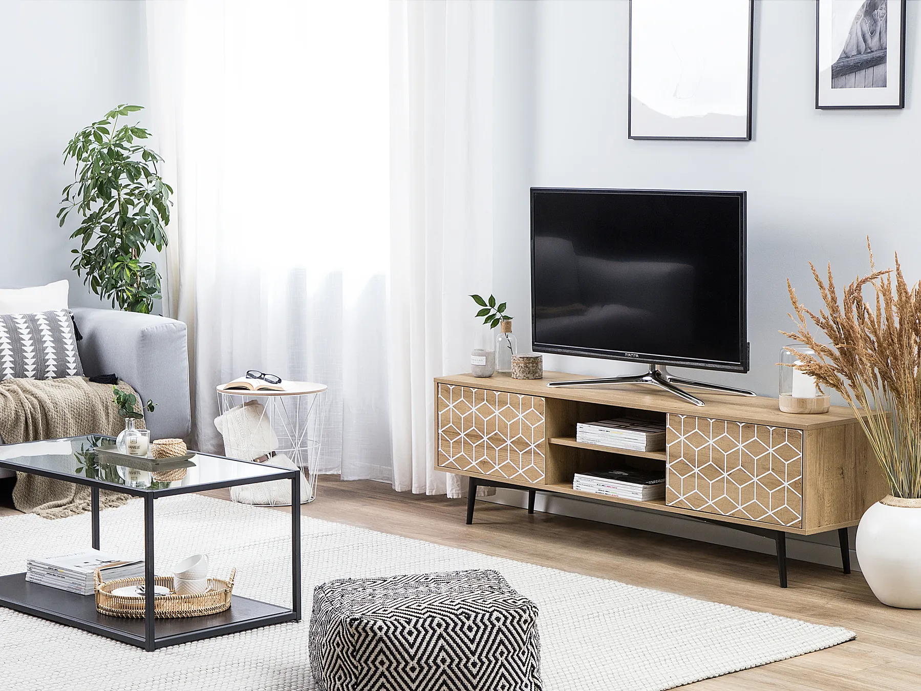 TV Stand TORVI Light Brown_749712