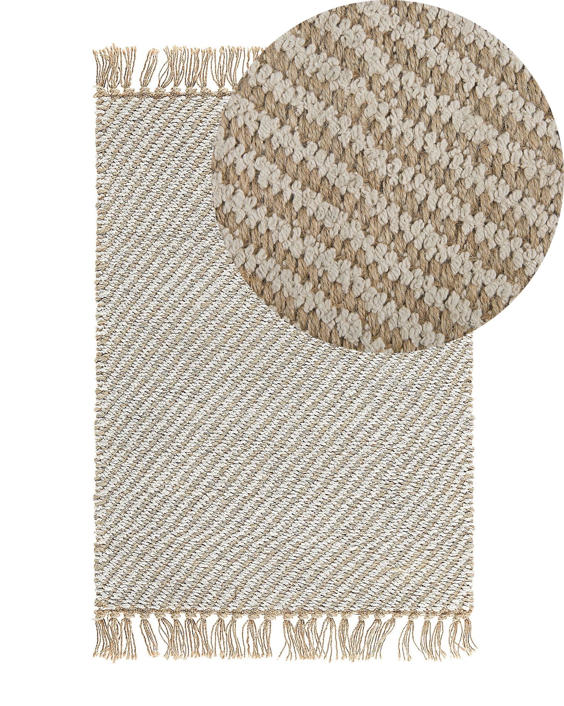 Jute Runner Rug 50 x 80 cm Beige ALADAG_791015