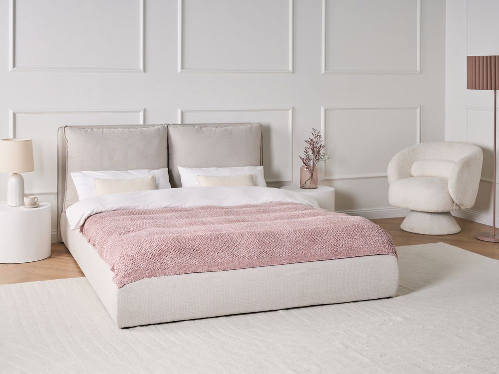 Lit à eau Tissu BAJONNA 160 x 200 cm Beige