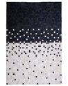 Dywan patchwork skórzany 140 x 200 cm czarno-beżowy ERFELEK_714286