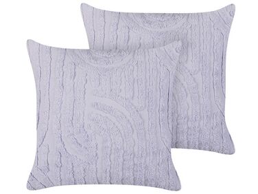 2 bawełniane poduszki dekoracyjne 45 x 45 cm fioletowe TELLIMA