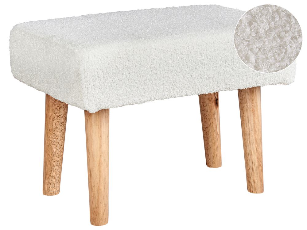 Boucle Footstool White TAKOMA Beliani