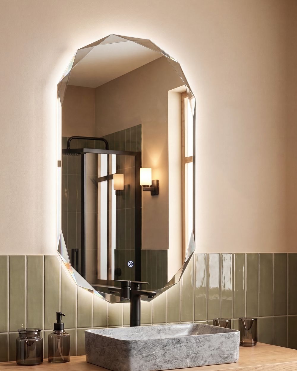 Espelho LED para casa de banho ANIZY 62 cm 110 cm Prateado